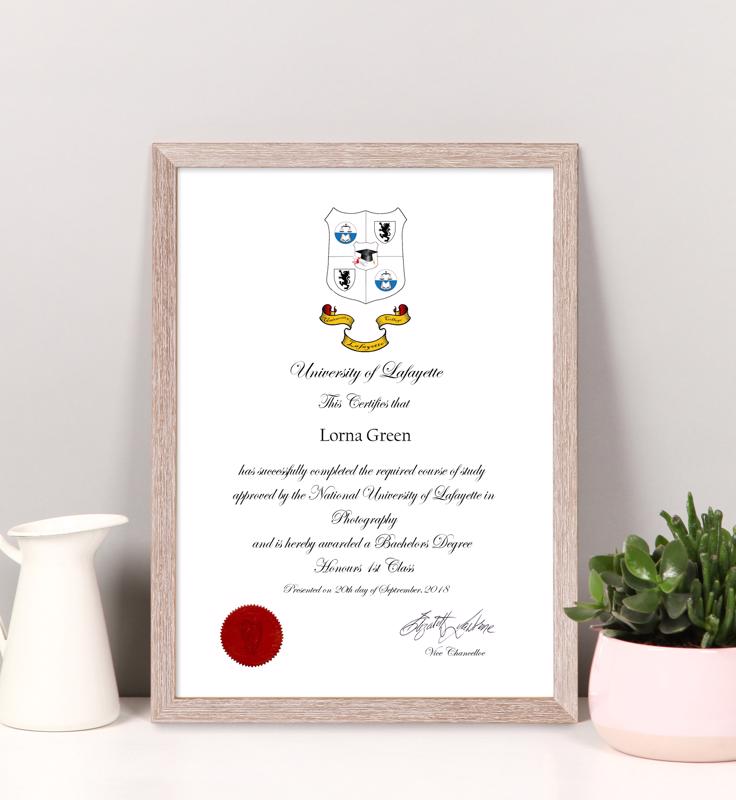 Limewashed Biscuit Certificate Frame - 2