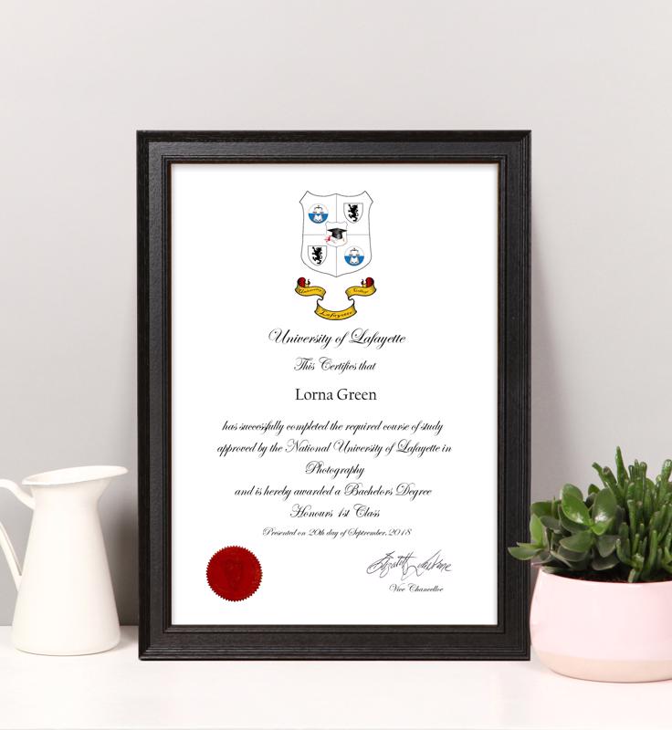 Decorative Black Certificate Frame - 2