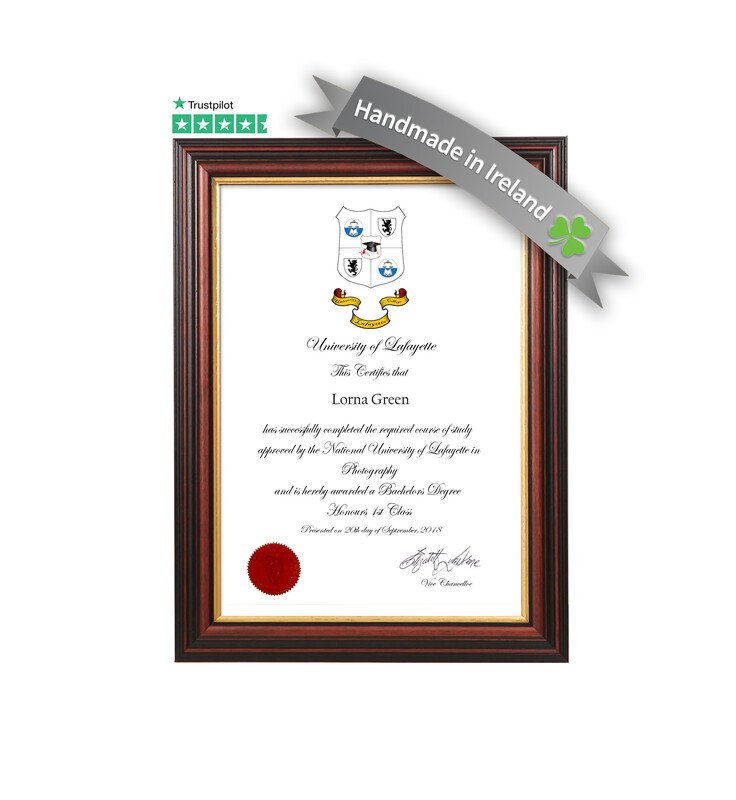 Wide Mahogany Certificate Frame - 1